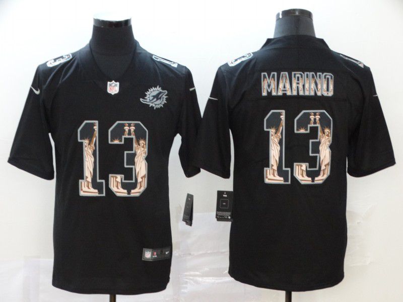 Men Miami Dolphins #13 Marino Black Goddess fashion Edition Nike NFL Jerseys